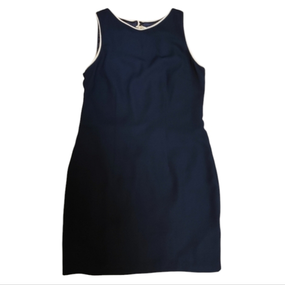 Vintage navy blue boatneck mini-dress - Picture 4 of 7